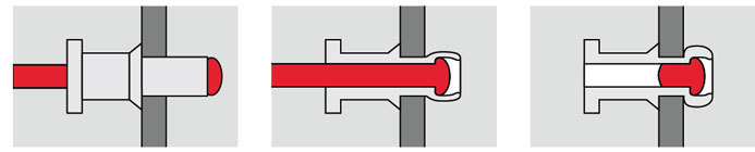 установка опорной цилиндрической вытяжной заклёпки